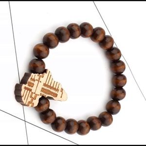 Africa Continent Map Beaded wood Bracelet.